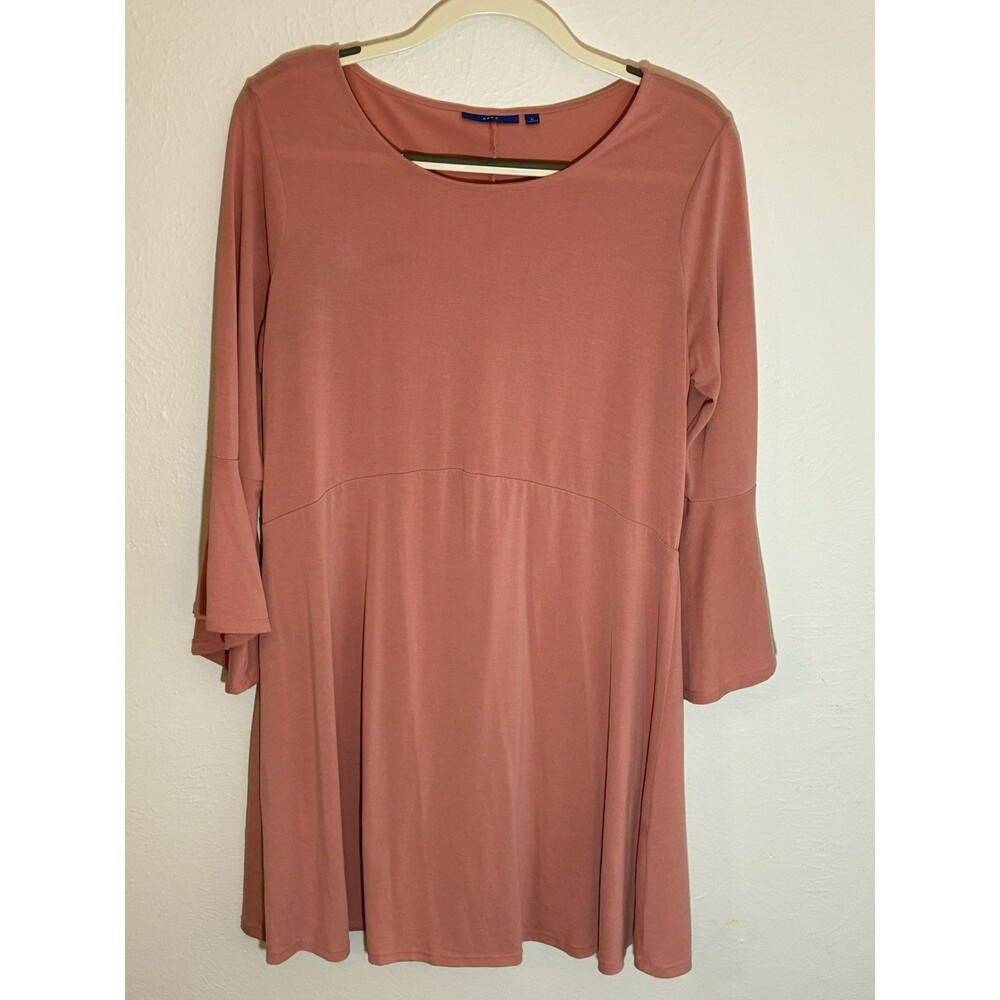 NWT apt 9 Women’s LARGE dusty Rose Pink 3/4 Wide Sleeve Midi Dress